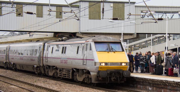 East Coast class 91117 on the 4th March 2014.