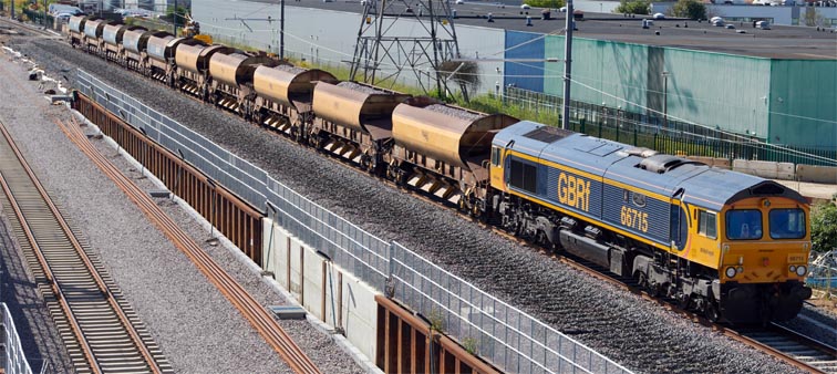 GBRf class 66715 waits at the Werrington 