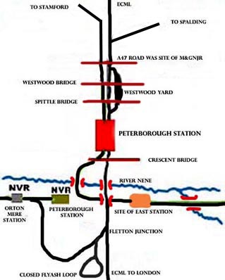 Map of Peterborough in the 1970s