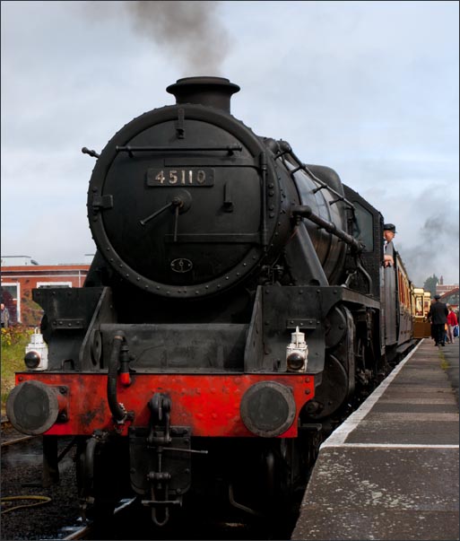 Black 5 45110 at Kidderminster Seven Valley Railway station 