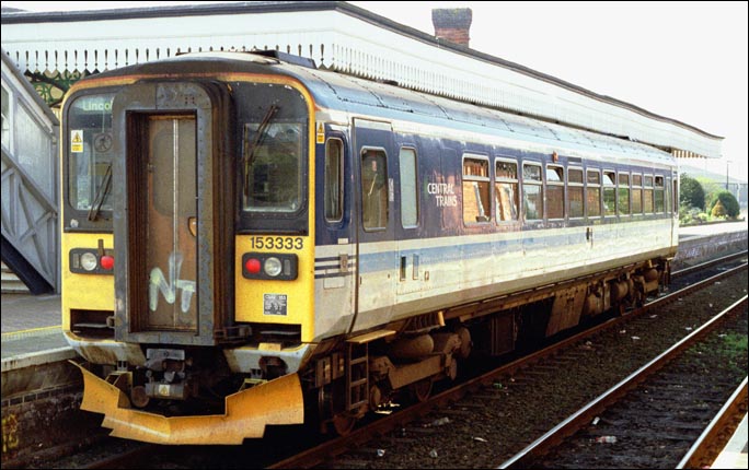 Central Trains class 153333 in Sleaford station in 2002 