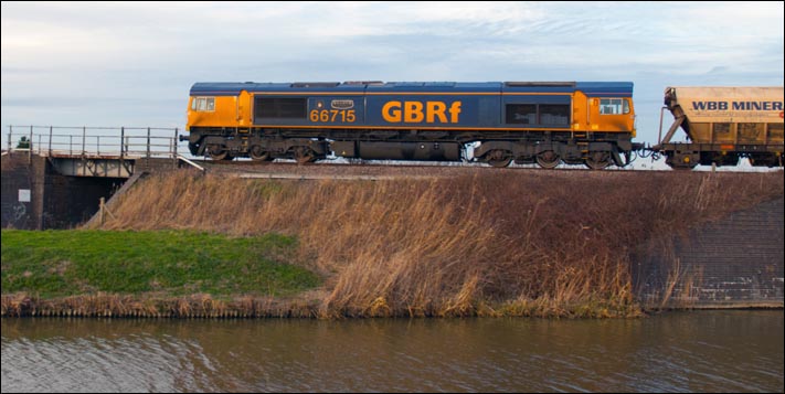 GBRf class 66715 Valour heading for Peterborough on the 10th January 2014 near Turves