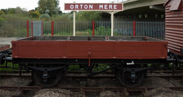 3 plank open wagon with no number in at Orton Mere 