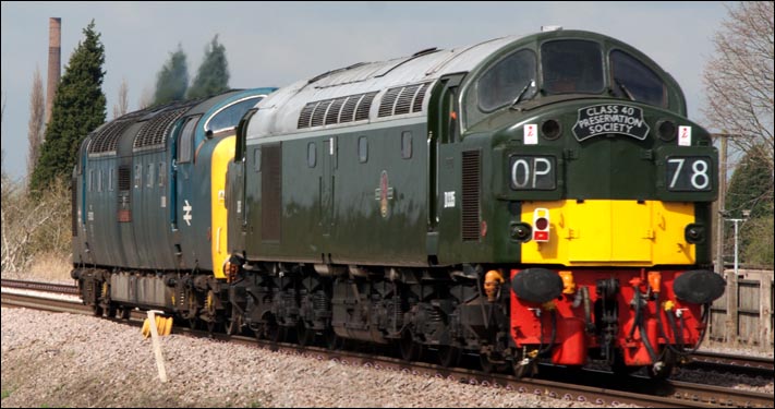 Deltic 55022 Royal Scots Grey and D335 head for Peterborough